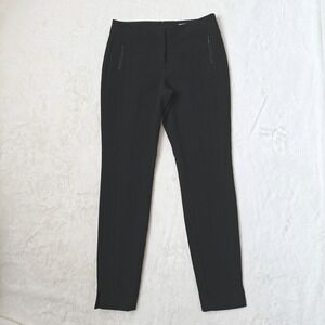 Classiques Entier Womens Black Dress Pants Stretch Zip Pocket Tapered Size 2